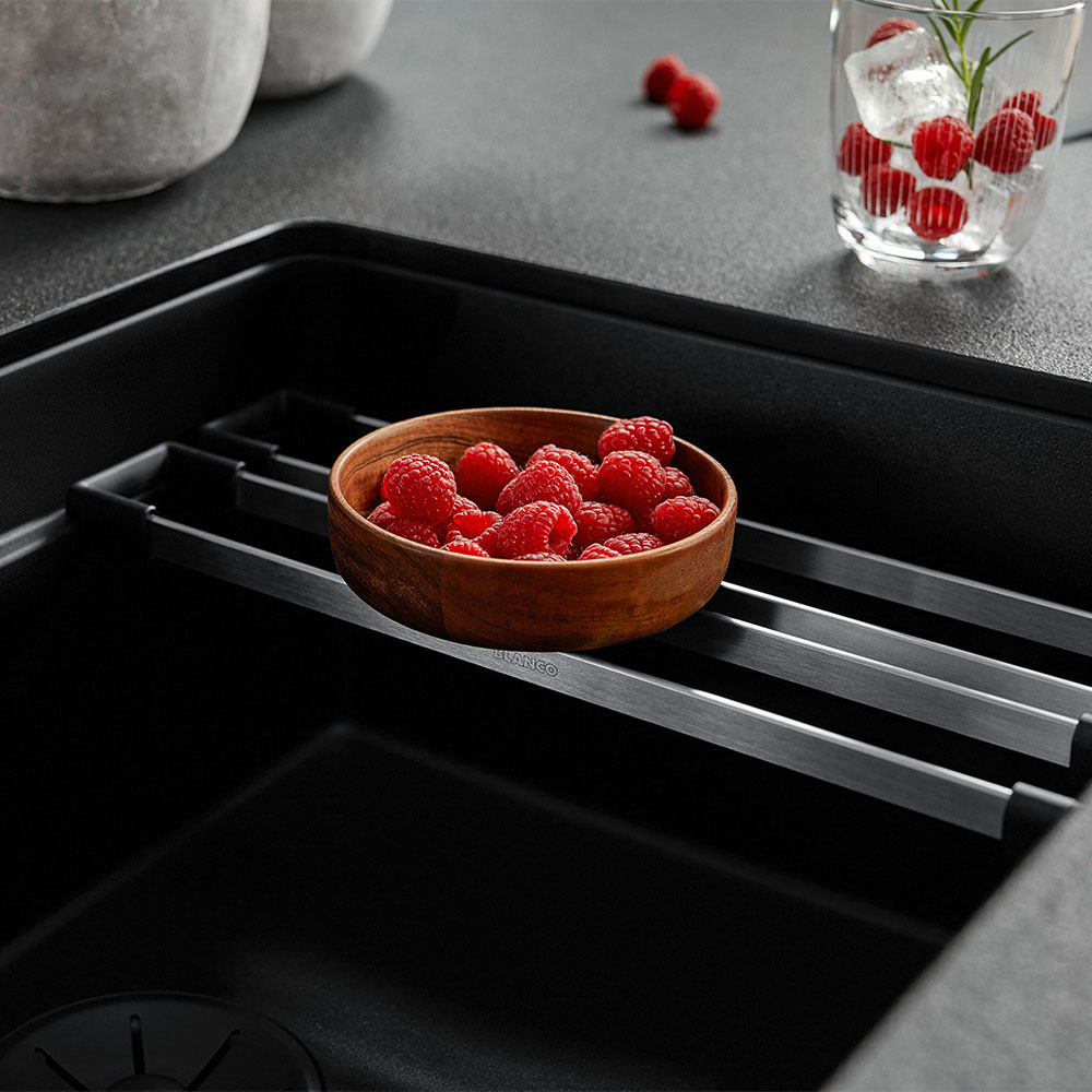 Blanco Etagon 500-U Black Silgranit Kitchen Sink with Rails